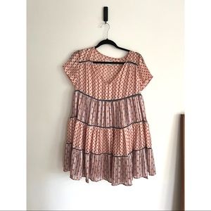 Urban Outfitters Tiered Babydoll Dress with Short Sleeves